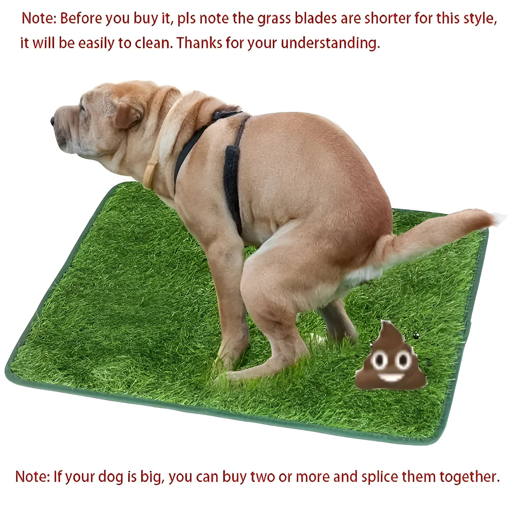 Artificial grass dog toilet mat for indoor pet training, shown in a small size on a floor.