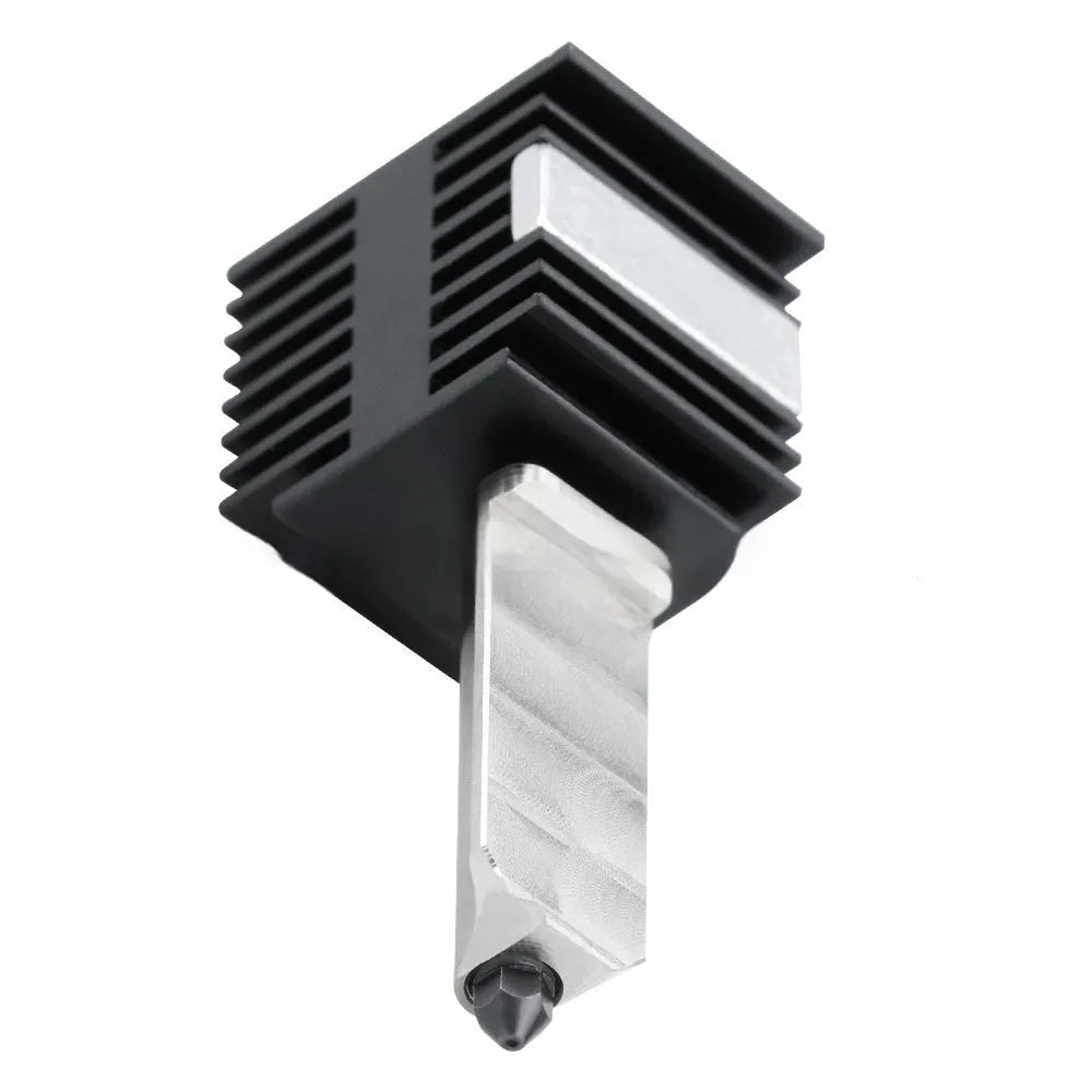 Bambu Lab A1 Mini 3D printer hot end assembly with four hardened steel nozzles and black silicone sleeve