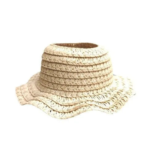 Papyrus straw leak-proof doll hat in beige for youth dolls height M and L