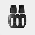 Tesla Model X black TPE waterproof car foot mats and matching tailbox boot liner set