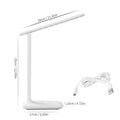 White plastic bedside lamp with touch dimming controls for children's bedrooms