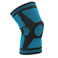 Sports fitness knee pads with silicone spring design in blue, green, orange, and white colour options