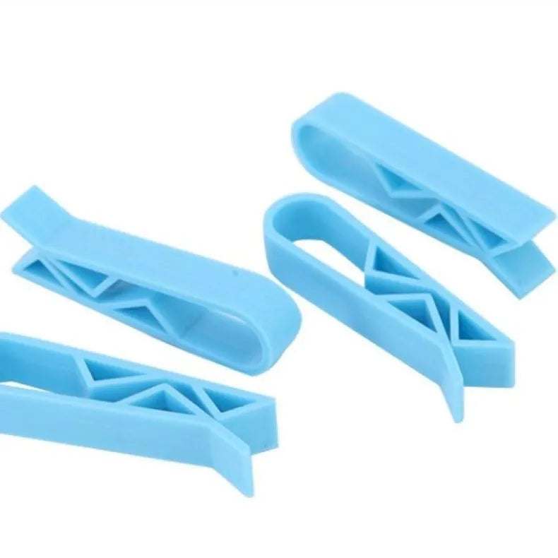 Grey PP plastic garbage bag fixing clip attached to bin side holding liner securely
