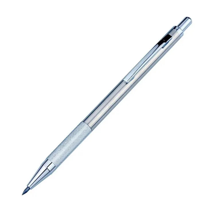 Metal automatic mechanical pencil with multiple lead size options including 0.5mm, 0.7mm, 0.9mm, 1.3mm, and 2.0mm