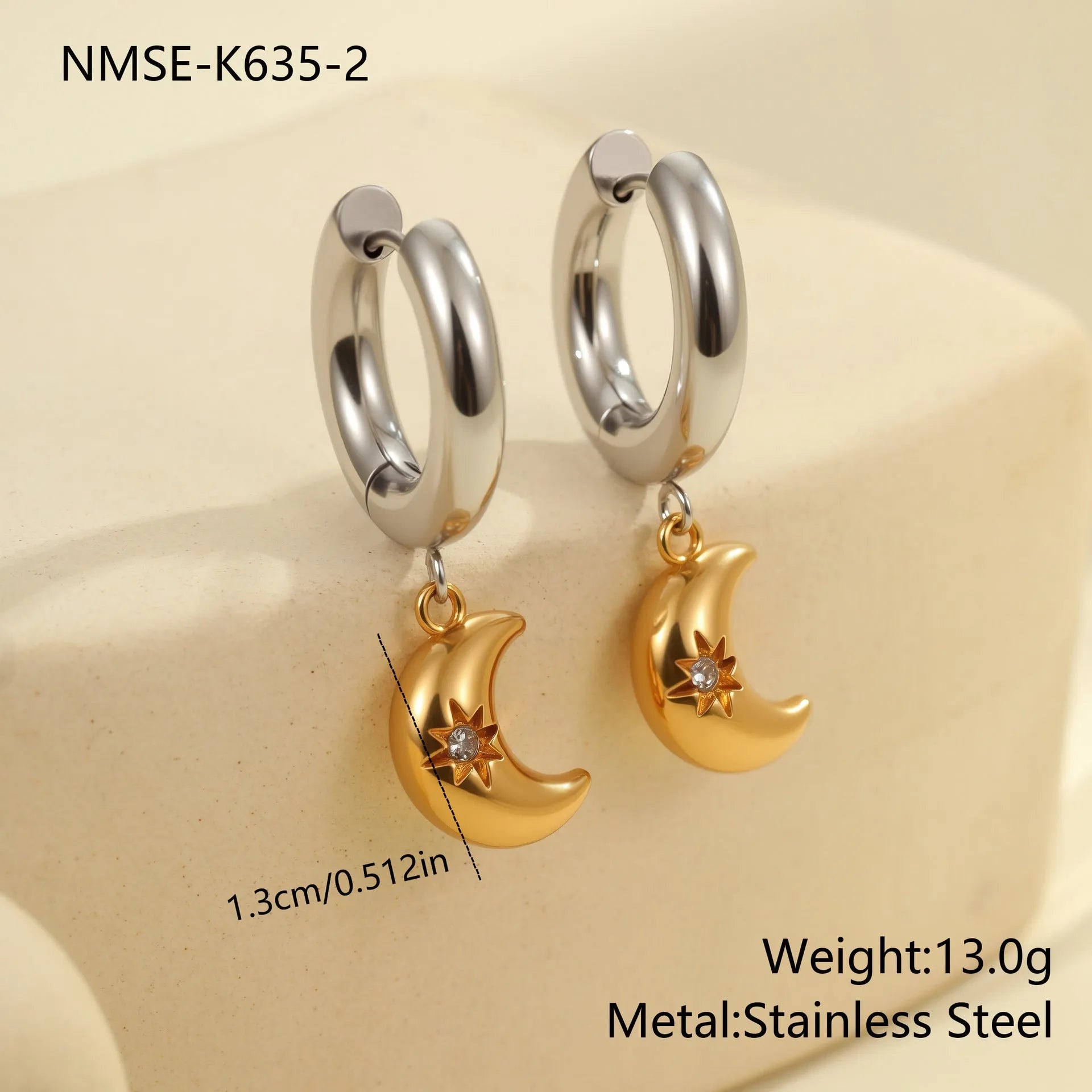 Women's Christmas tree heart earrings stainless steel electroplated 18K gold geometric designs