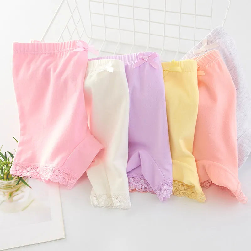 Cotton girls' safety pants anti-exposure summer modesty shorts in random mixed colour