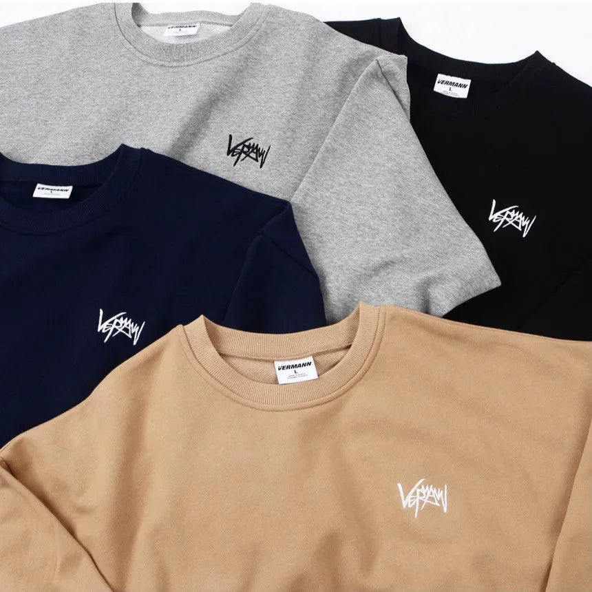 Men's heavy cotton loose fit pullover hoodie in round neck style, available in Black, Grey, Khaki, Navy Blue, sizes L to 3XL.