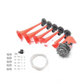TZ-329 5-tube electric air horn for 12V vehicles, available in red, black, and white colours