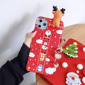 Christmas themed silicone back cover case for various iPhone models in festive holiday colours.