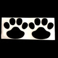 Hand-shaped brush design PVC car sticker with dog footprint pattern, shown in silver colour.