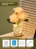 Crystal flowers design USB rechargeable touch control table lamp with infinite dimming