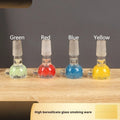 Geometric glass cigarette holder trumpet pipe 7cm in red, green, blue and yellow transparent coloured glass