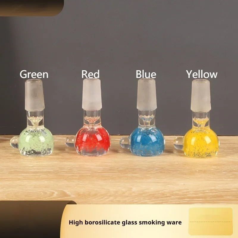 Geometric glass cigarette holder trumpet pipe 7cm in red, green, blue and yellow transparent coloured glass