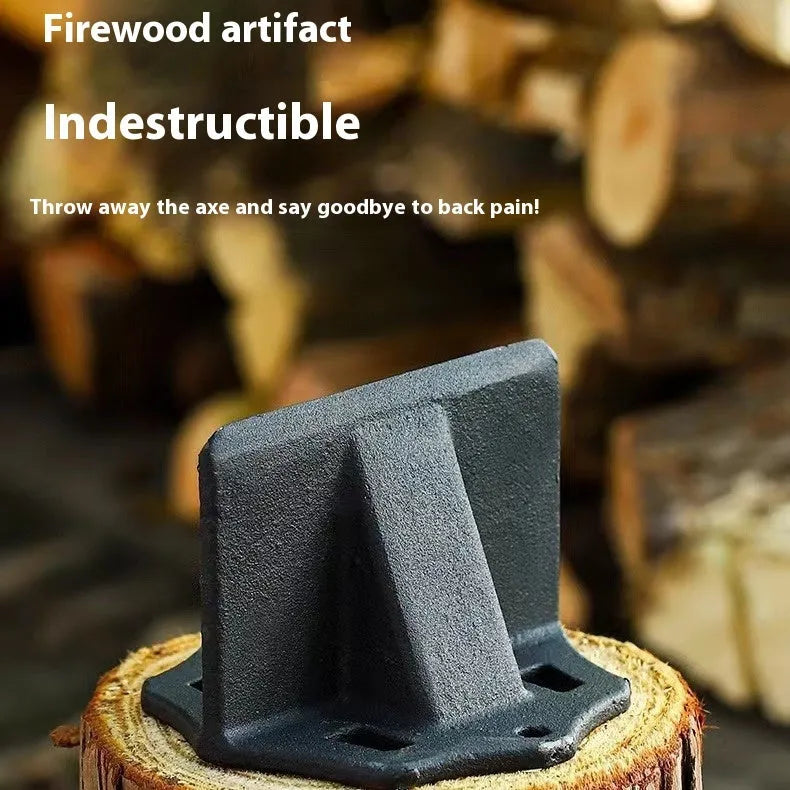 Mini portable small square cast iron wood splitter 03kg for household camping and garden wood cutting
