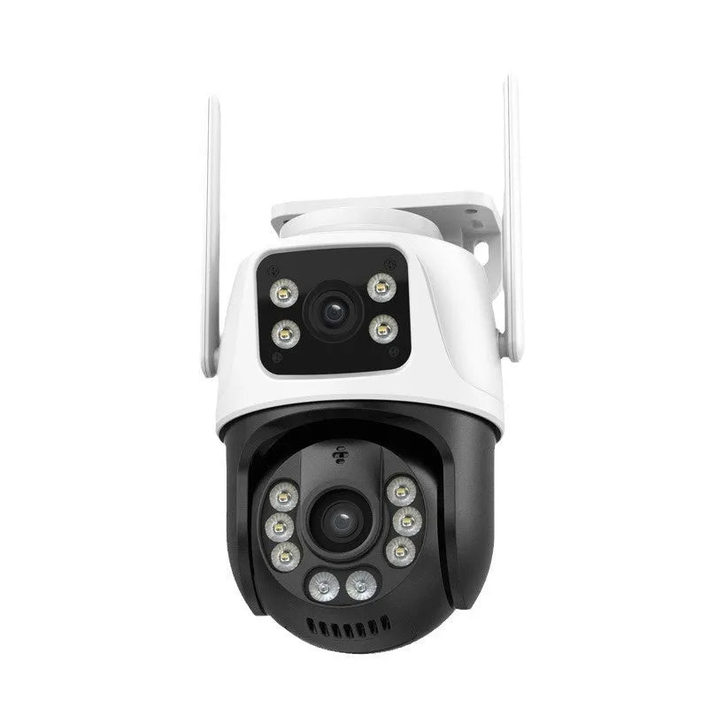 Wireless outdoor security camera with dual-screen remote monitoring capability and 3MP resolution