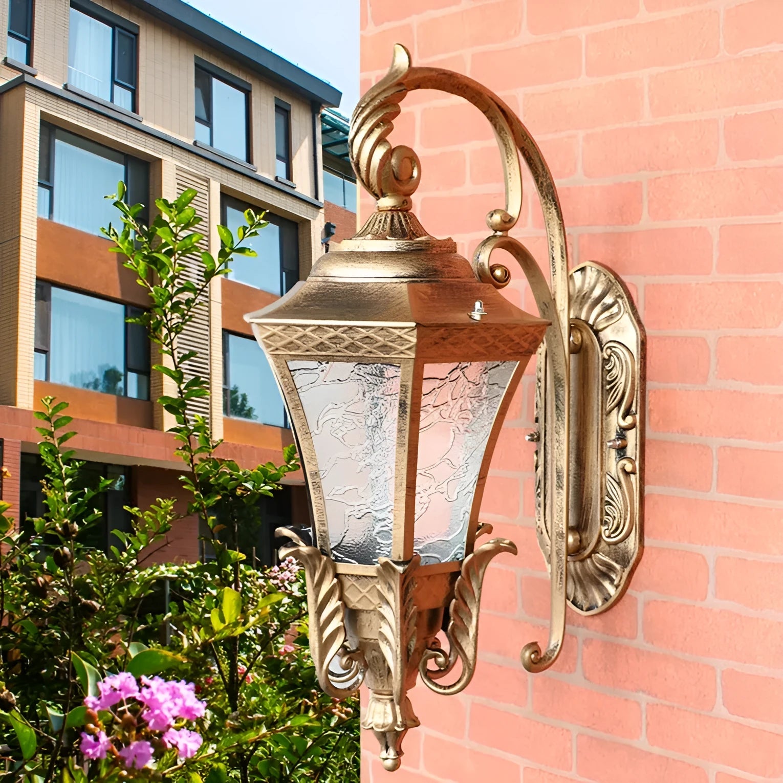 European-style black or bronze outdoor wall lamp with IP54 waterproof rating and solar remote control for courtyard lighting, 51x34x29cm dimensions