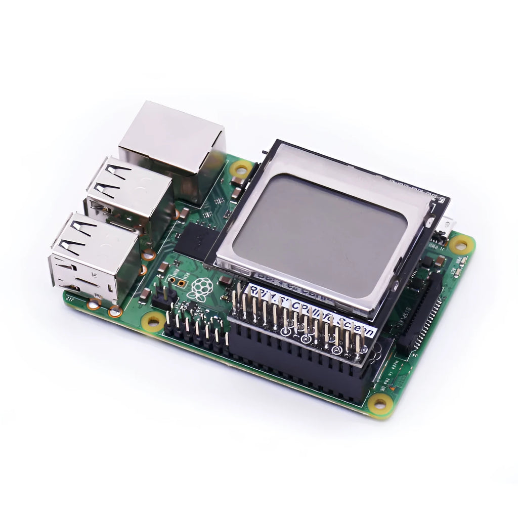 1.6-inch LCD screen module for Raspberry Pi with a backlight switch, displaying CPU info.