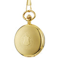 Retro mechanical pocket watch with hollow floral print dial and transparent case back in alloy case