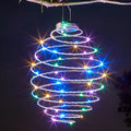 Solar spiral iron lamp with pineapple decoration, IP44 rated for outdoor garden or courtyard use