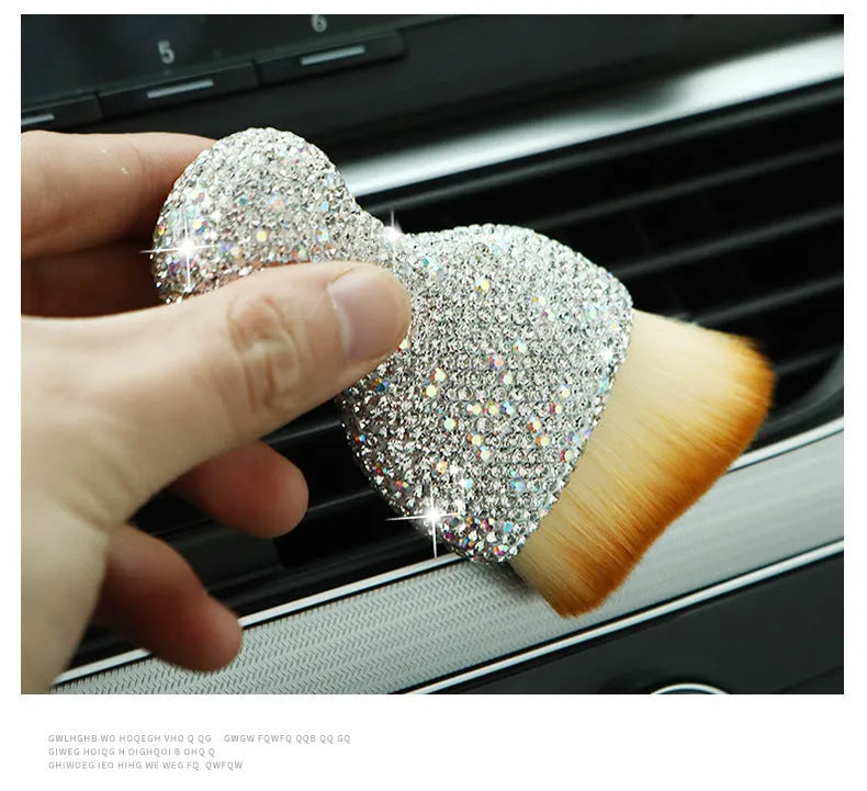 10cm car interior cleaning brush with flexible PVC bristles for dashboard and vent dust removal