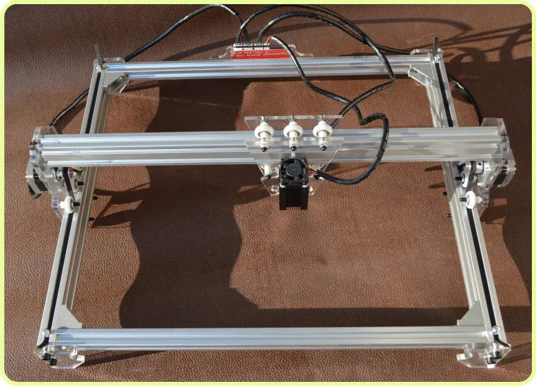 3000mW miniature laser engraving machine with a 400mm by 300mm base plate for marking and lettering