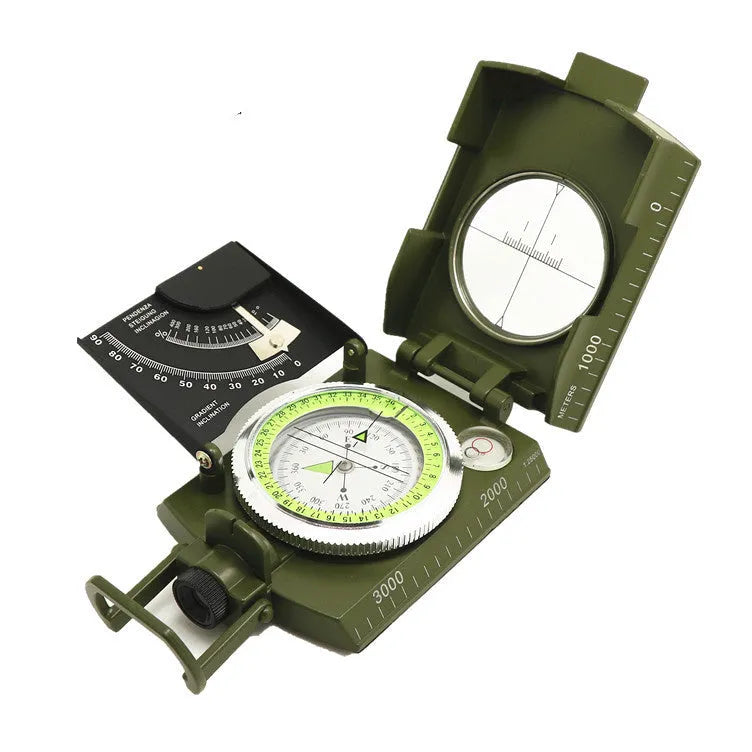 K4074 metal outdoor compass with hanging rope showing 10cm dimensions for camping navigation