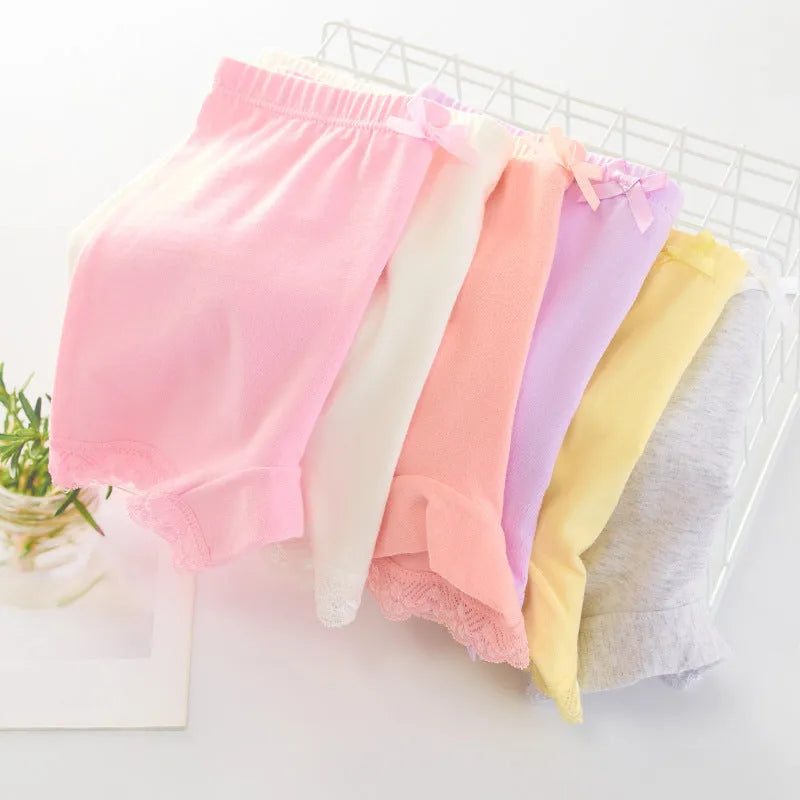 Cotton girls' safety pants anti-exposure summer modesty shorts in random mixed colour