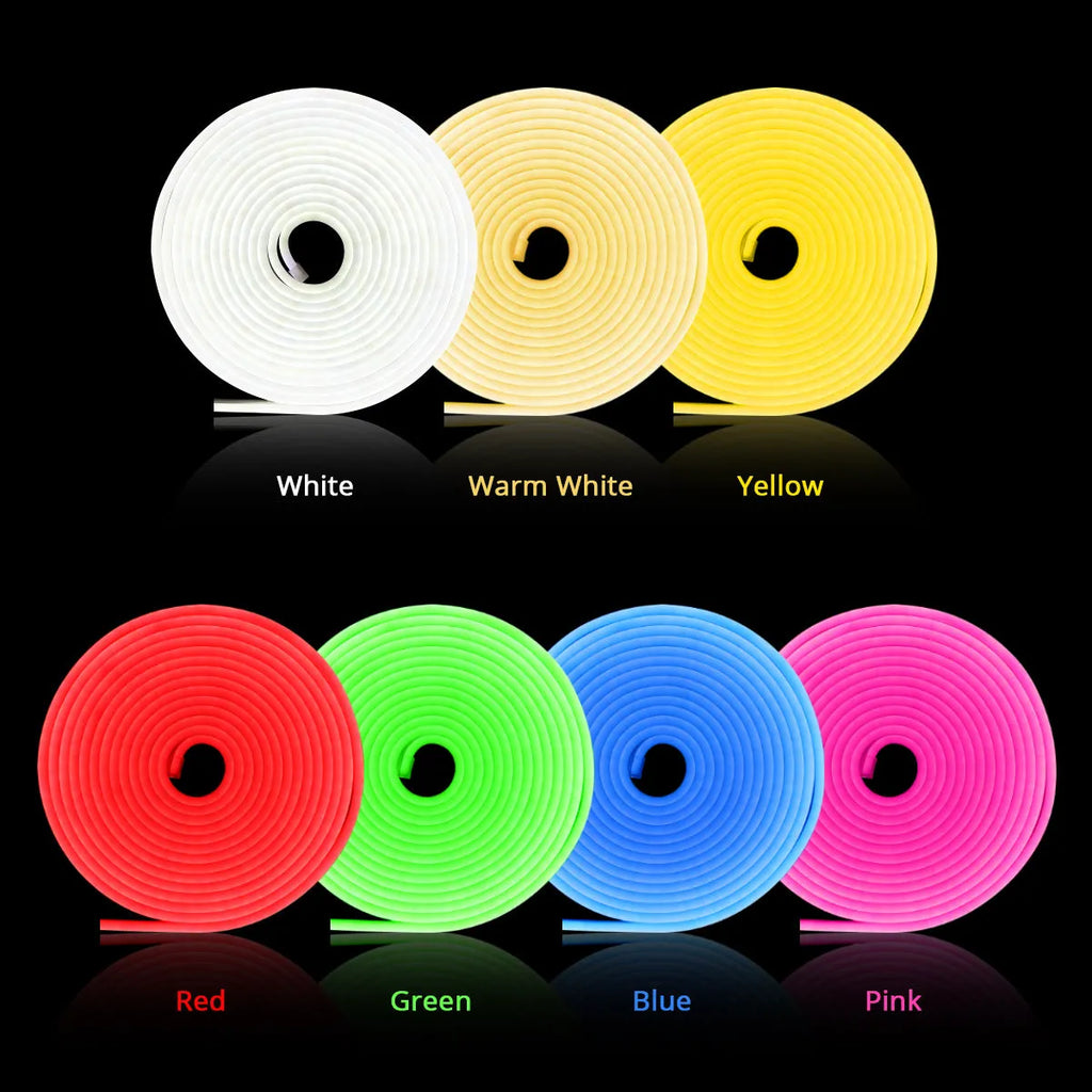 Smart LED neon light strip 10mm wide IP65 waterproof in blue colour, cuttable flexible rope lighting