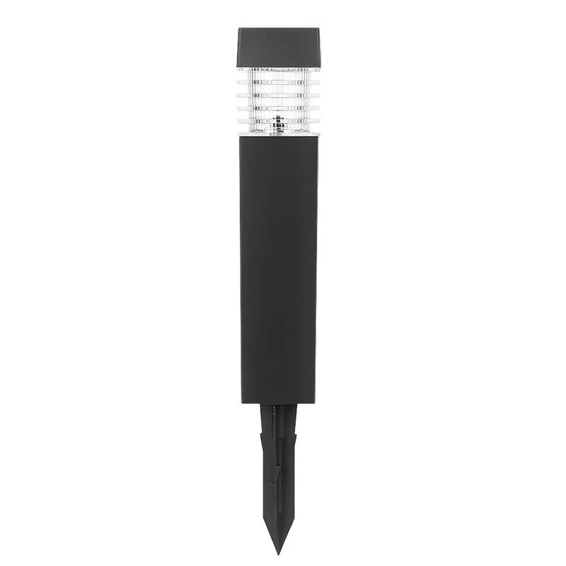 Square solar-powered lawn ground lamp for outdoor garden lighting.