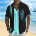 Multicolour printed men's loose cardigan-style shirt in polyester fabric