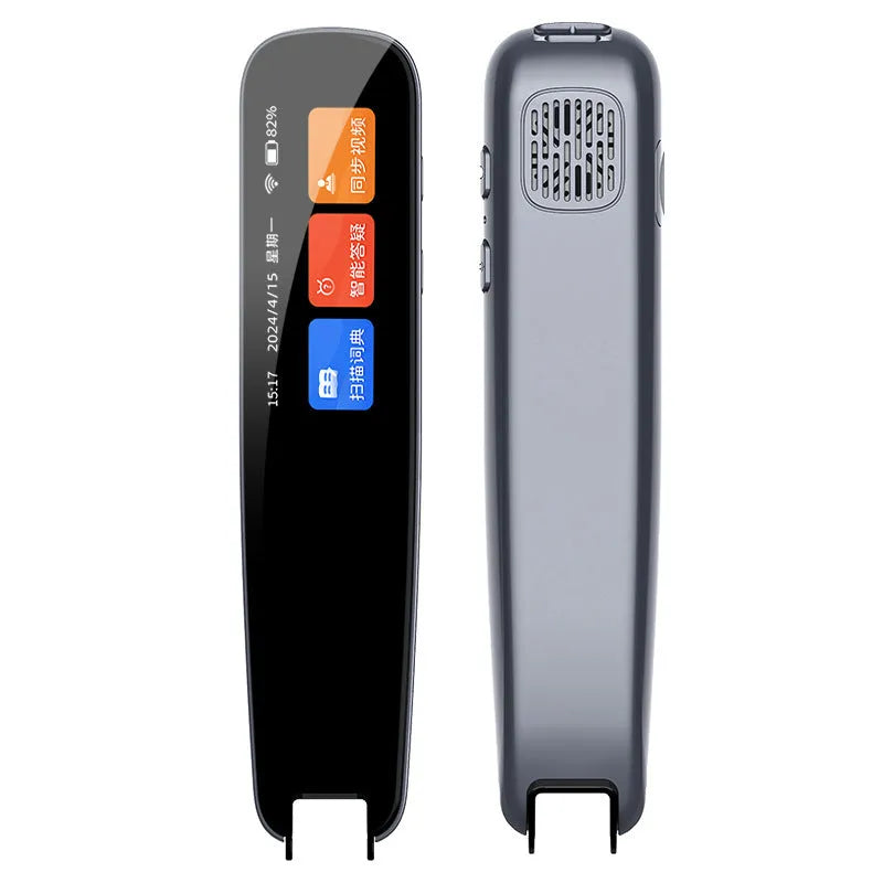 Dark grey talking pen with scanning tip for offline English translation and dictionary functions