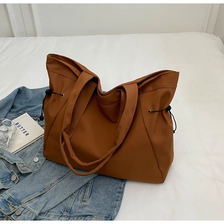 Foldable soft Oxford cloth commuter tote bag in street trend style, shown in multiple colour options