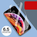 Tempered glass screen and rear protector films for Apple iPhone 11, X, and XS models.