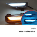Infiniti Q50 Q70 front bumper LED daytime running lamp with streamer light effect.