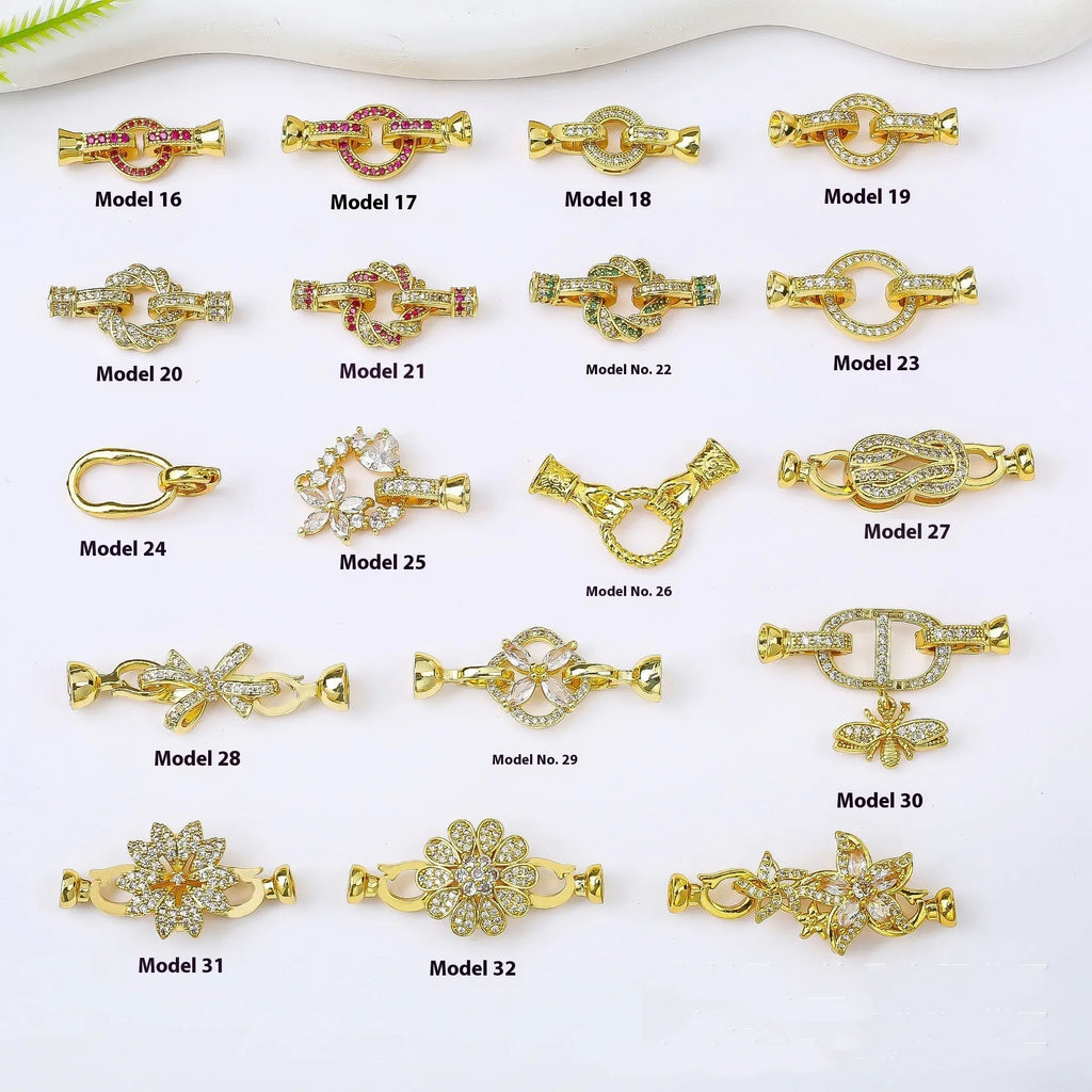Small gold-plated necklace clasp for DIY jewellery making