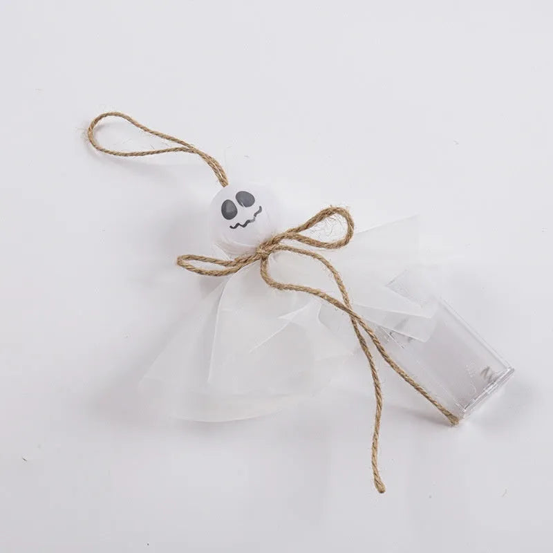 Halloween ghost LED lighting chain with battery box and colourful PVC shell for venue decoration