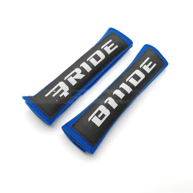 Car seatbelt shoulder pad set in cotton sponge cloth with embroidery decoration, 22.5cm length