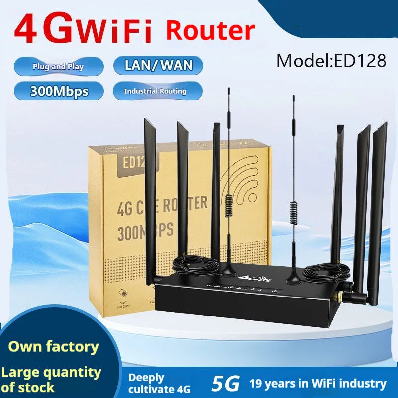 ED128 industrial iron box 4G router with optional dual antennas