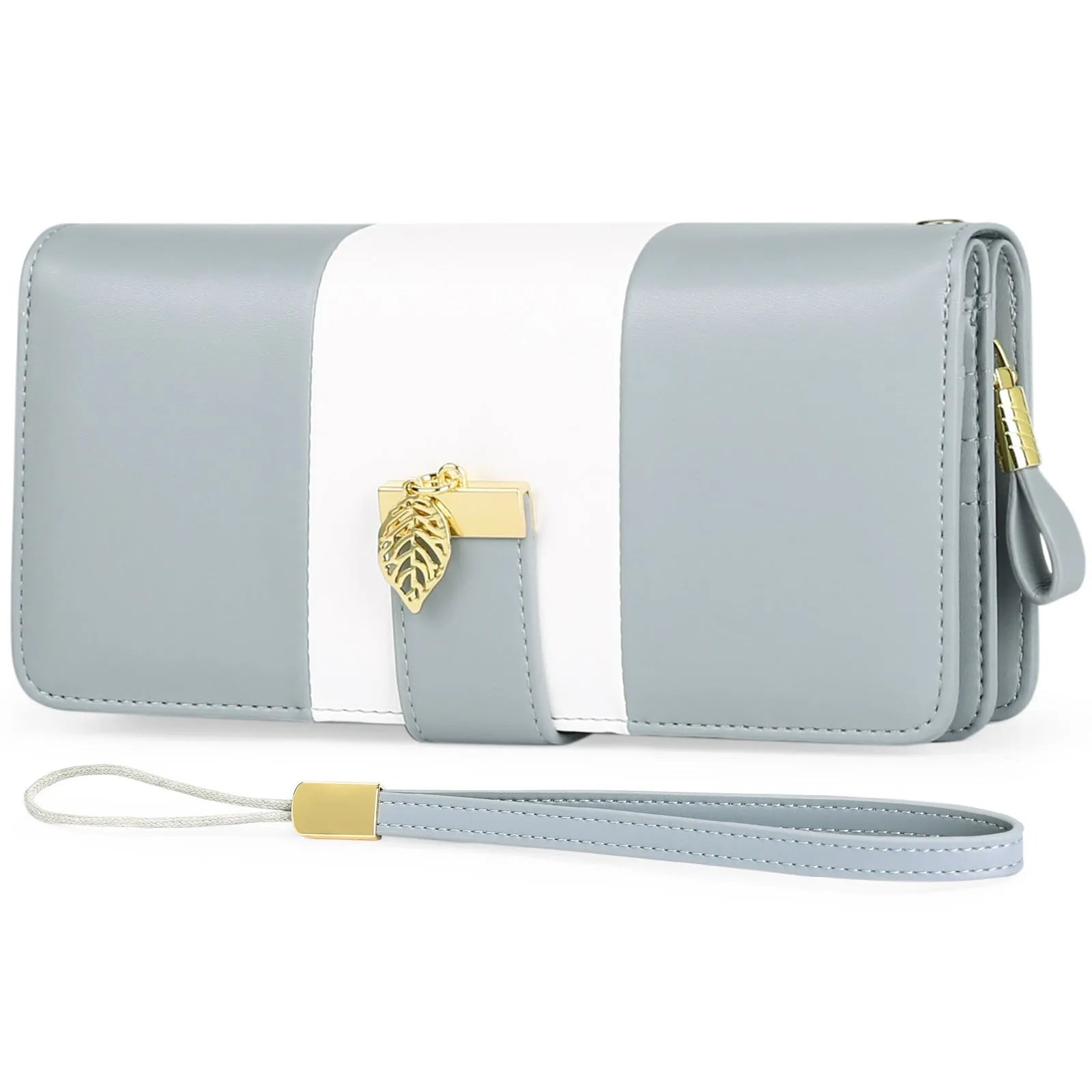 Anti-theft clutch handbag with lock and brush compartment in PU leather, shown in black colour.