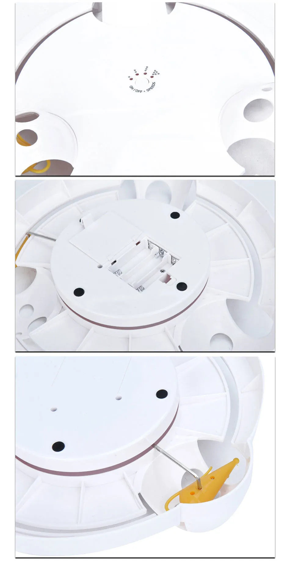 Electric cat toy wheel white automatic turntable with mouse attachment