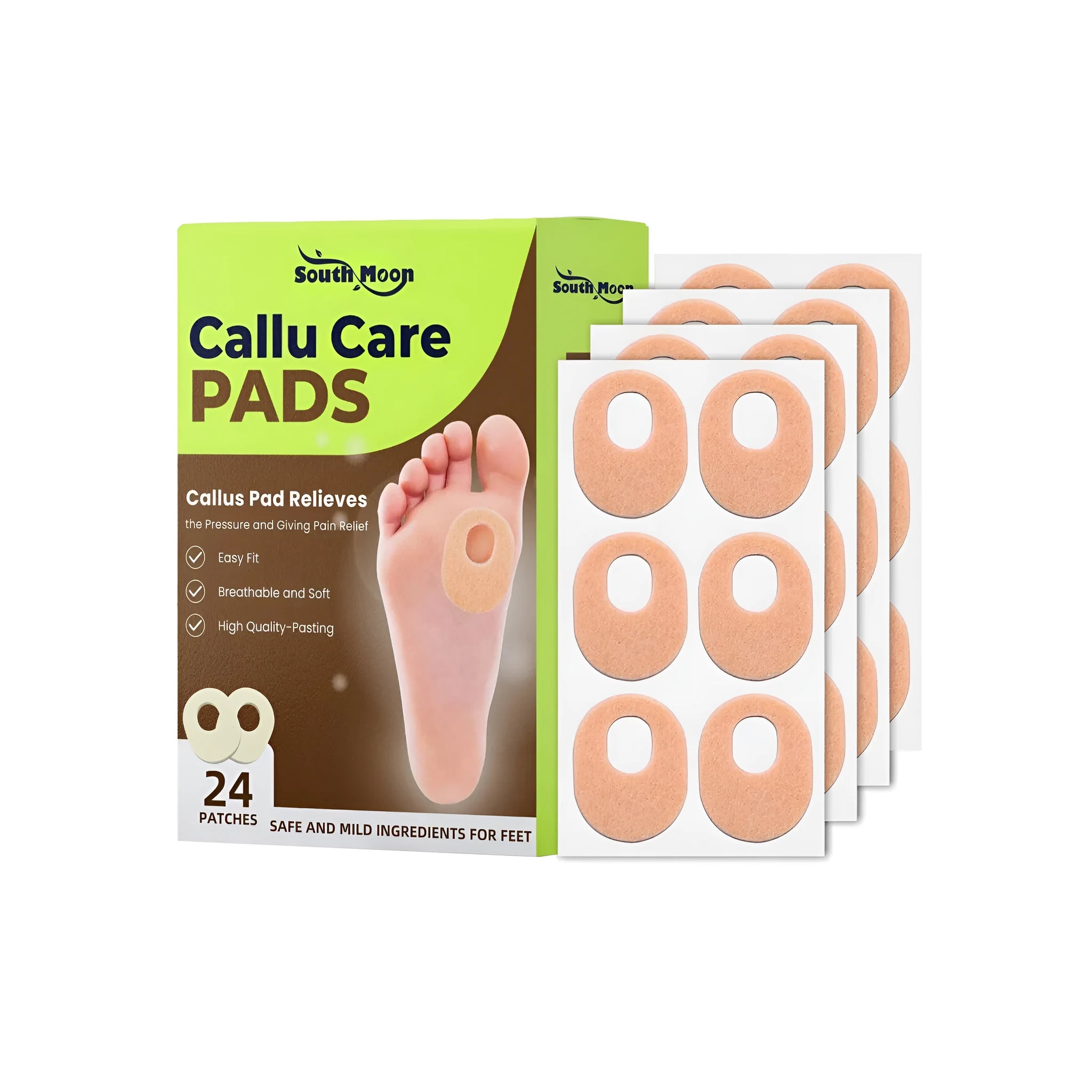 Callu Care Pads 24 patches hydrogel foot care with hyaluronic acid and vitamin E neutral design