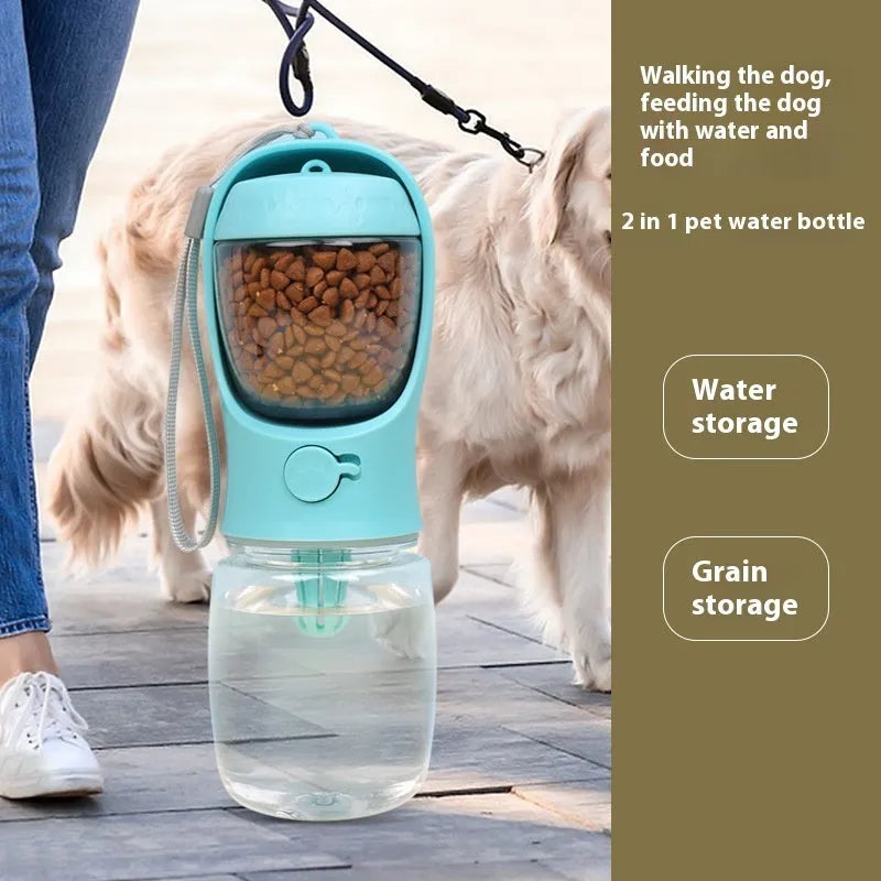 Portable dual-use dog water drinking cup for outings in blue, white or pink colours