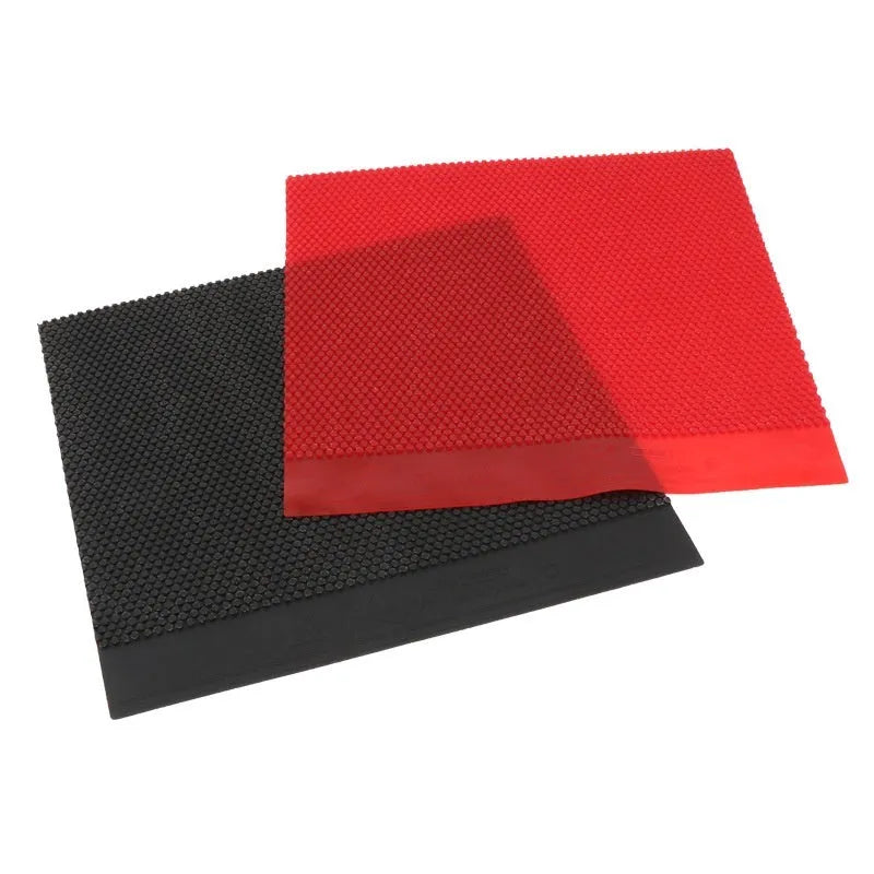 Table tennis rubber sheet with small particle texture in black or red colour options