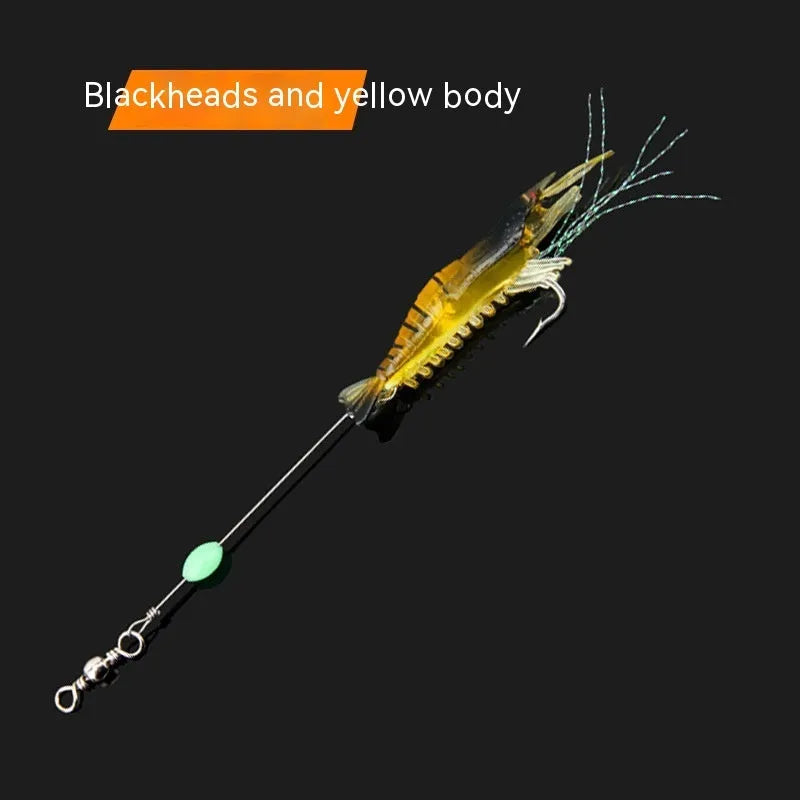 Luer soft fishing lure with integrated hook in six colour variations including luminous options
