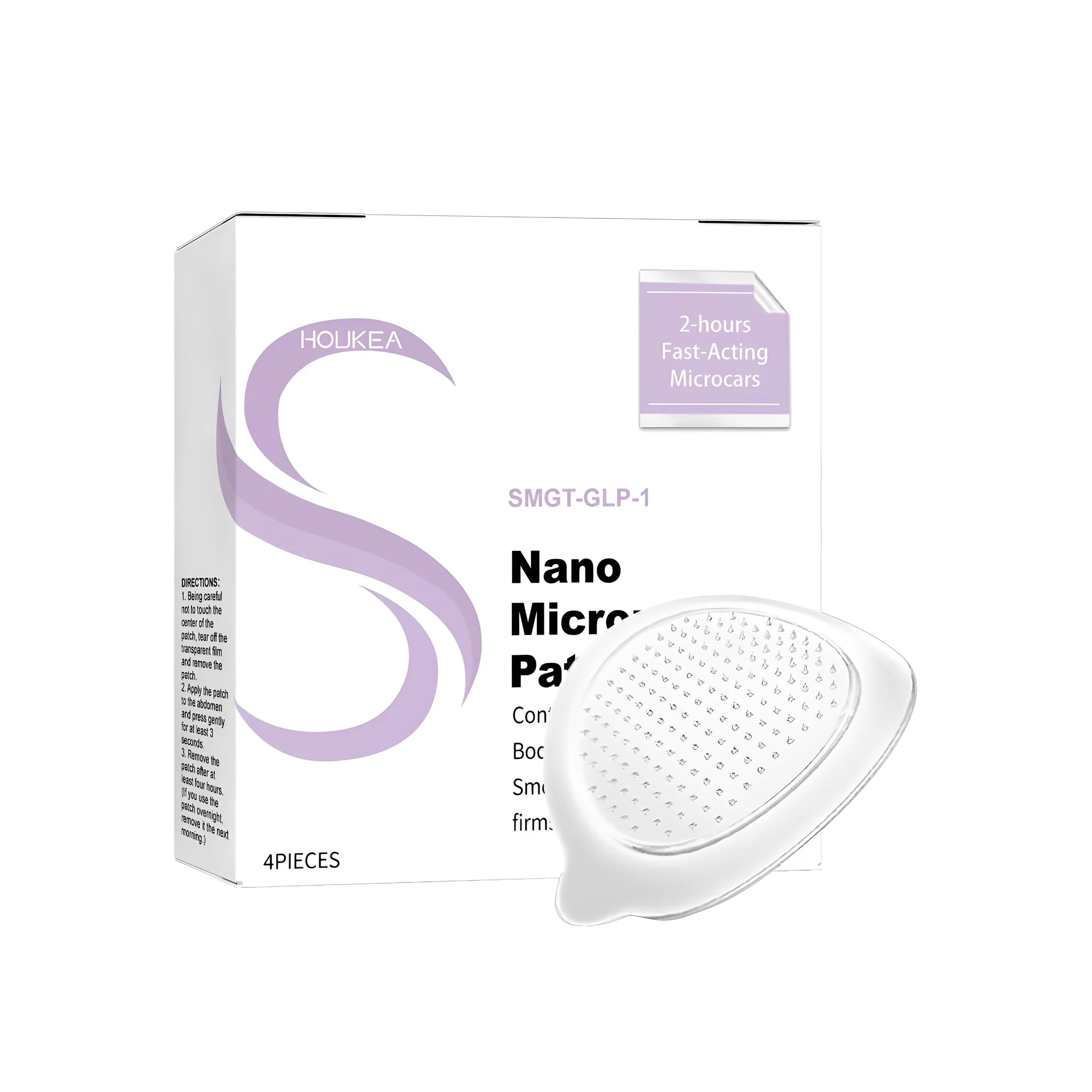 Nano microneedle patch pack containing four facial skincare treatments