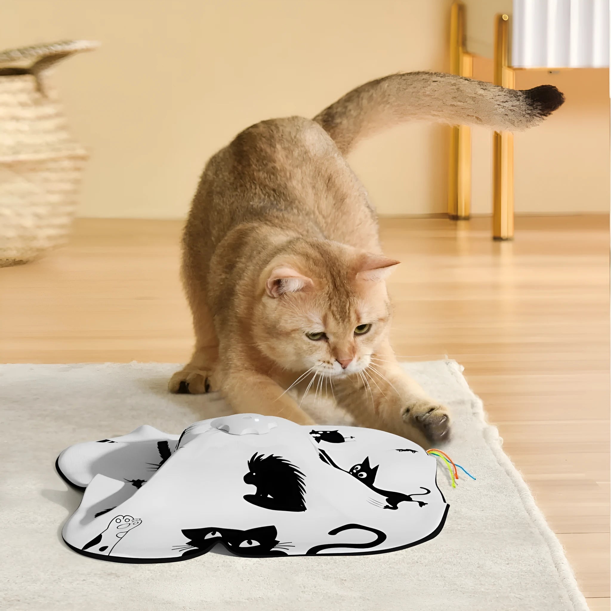 Automatic cat tease toy with plastic construction in picture colour