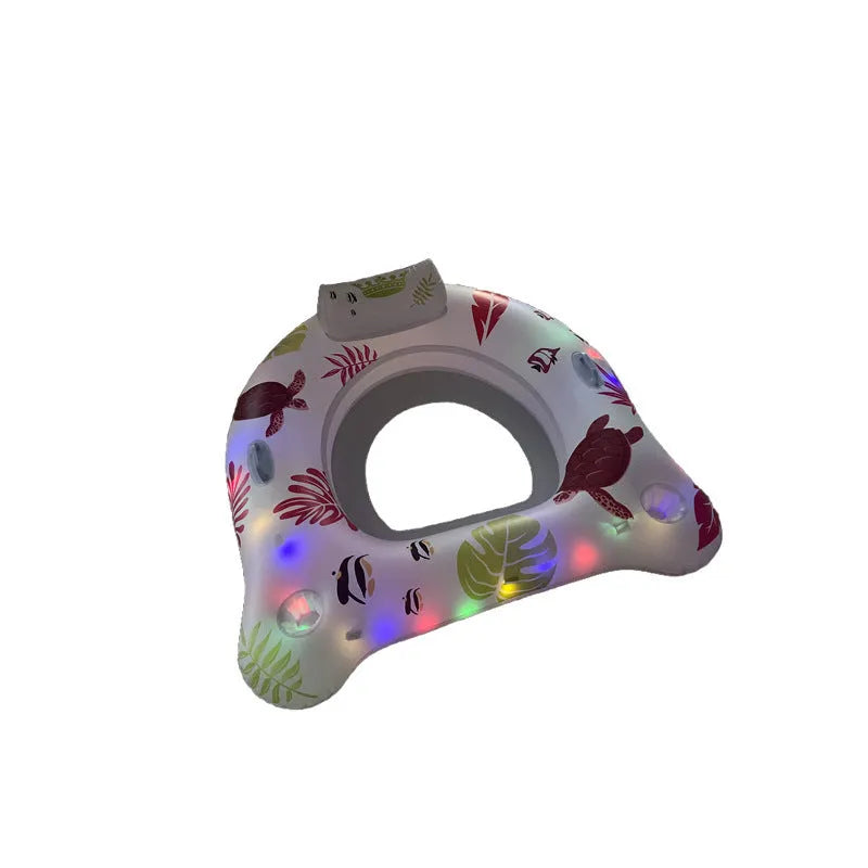 White U-shaped inflatable pool float measuring 120cm diameter