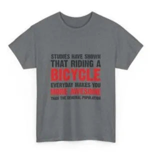 Grey women's short sleeve cotton T-shirt with a printed design on a hanger.