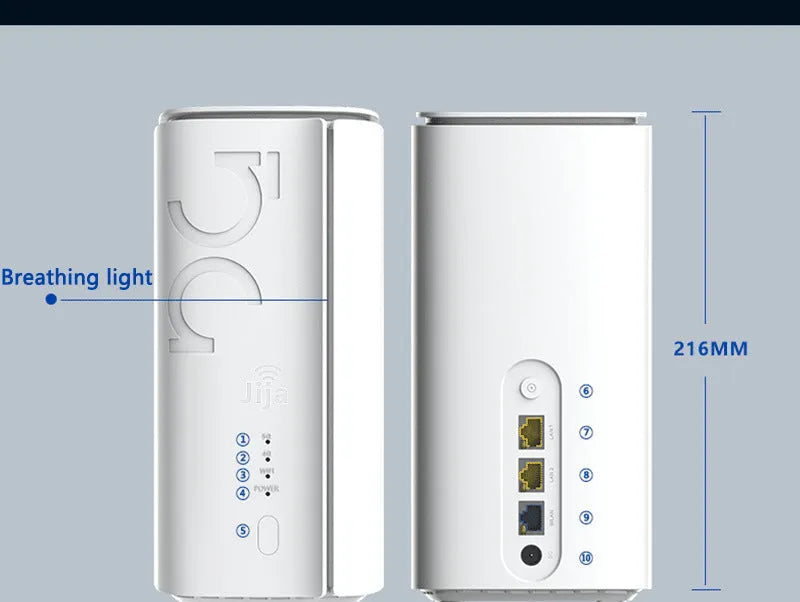 Compact 4G CPE wireless router with data cable measuring 51 x 30 x 5 mm