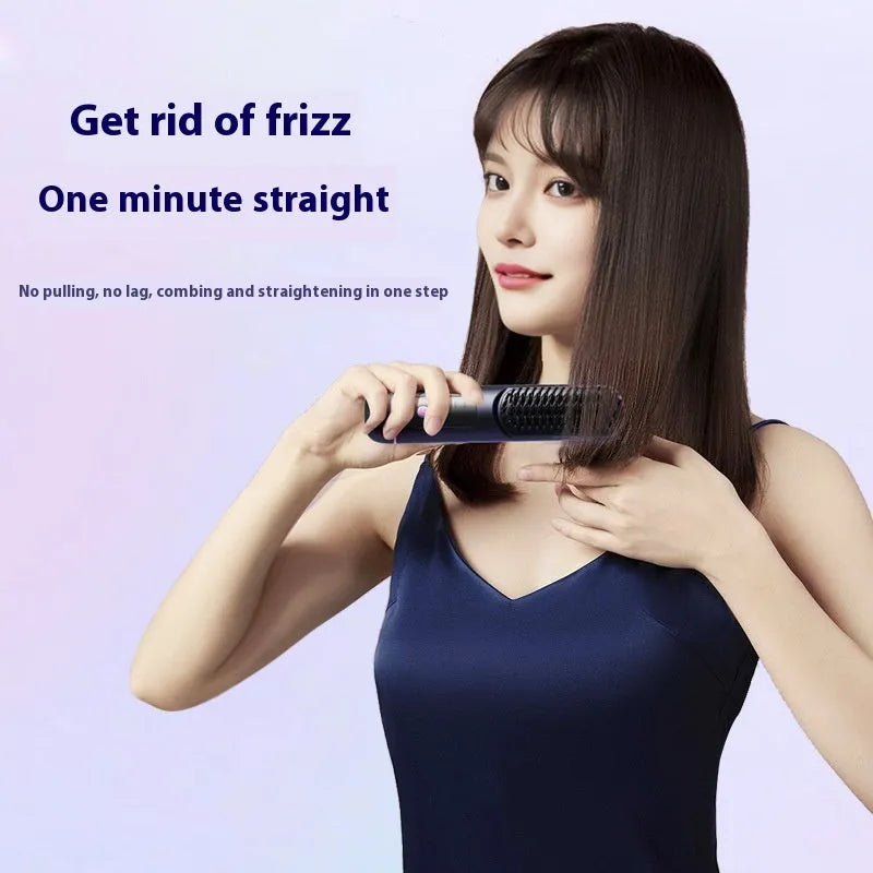 Portable negative ion hair comb in blue, grey, or white, showing its 15-20cm ABS plastic body.